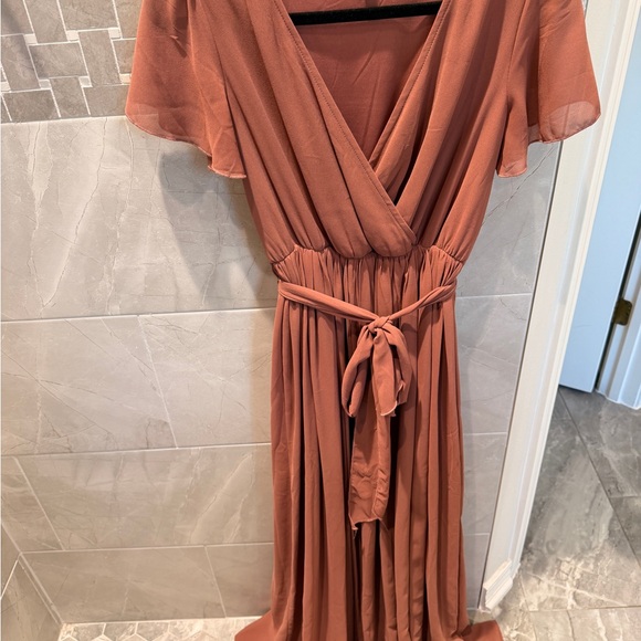 Baltic Born Women’s Maxi Dress - Rust Brown Flowing Skirt - Picture 6 of 7